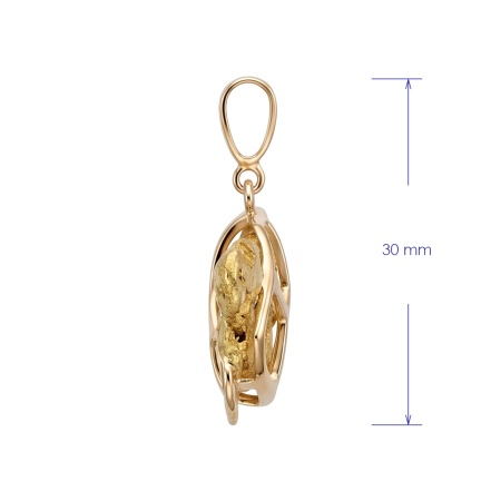 Подвеска из красного золото с самородком