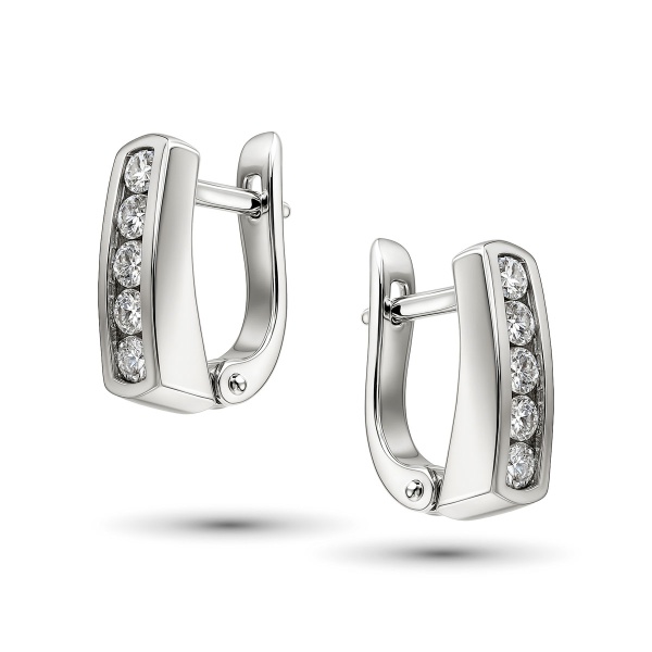 Серьги из белого золота с бриллиантами