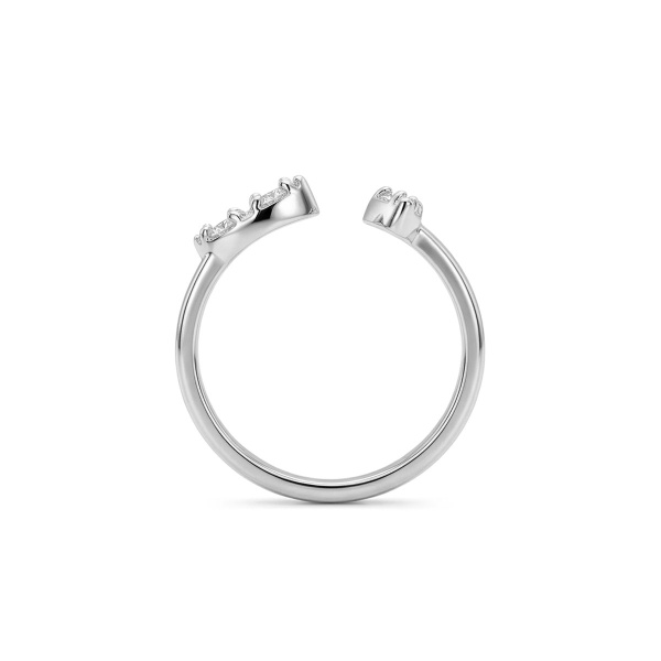 Кольцо из родированного золота с бриллиантами