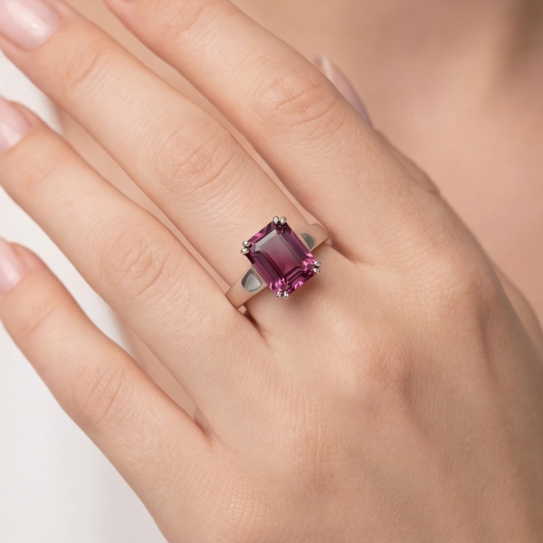 Кольцо из белого золота с турмалинами