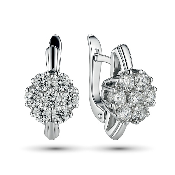 Серьги из белого золота с бриллиантами