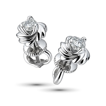 Серьги из белого золота с бриллиантами