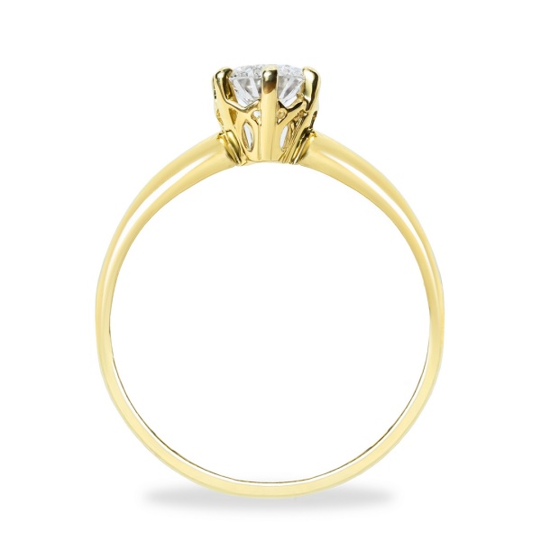 Кольцо из желтого золота с бриллиантом