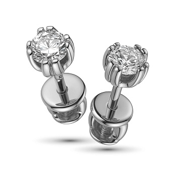 Серьги из белого золота с бриллиантами