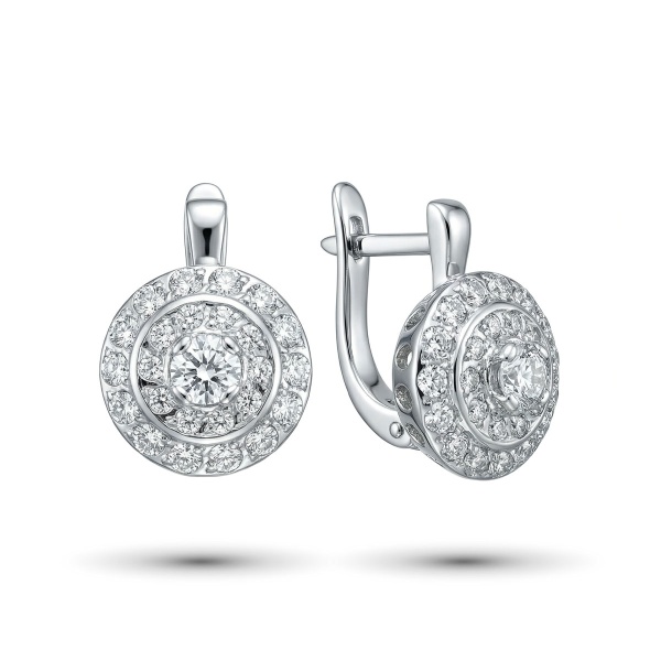 Серьги из белого золота с бриллиантами