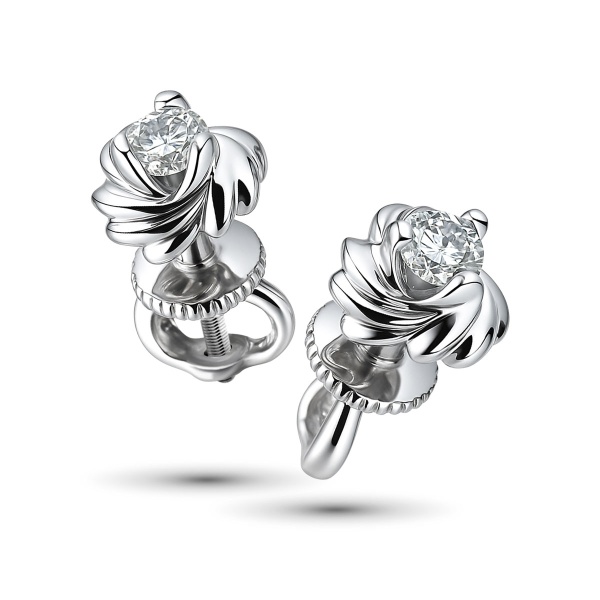 Серьги из белого золота с бриллиантами