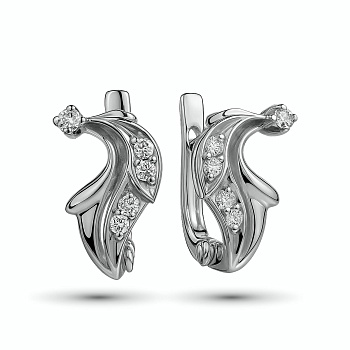 Серьги из белого золота с бриллиантами