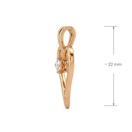 Подвеска из красного золота с бриллиантом