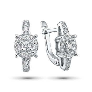 Серьги из белого золота с бриллиантами