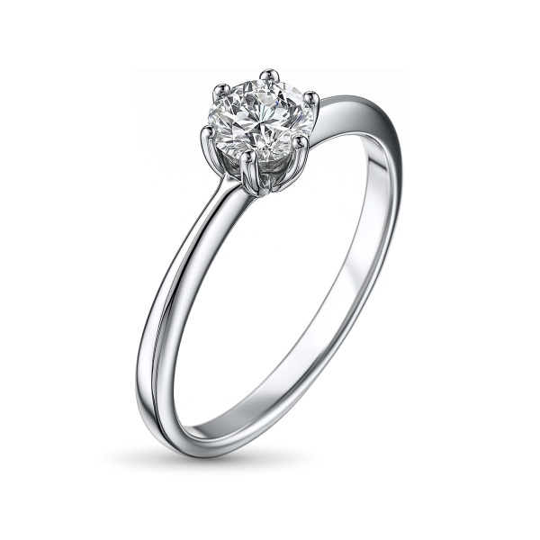 Кольцо из белого золота с бриллиантом