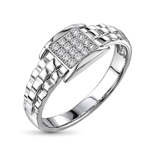 Кольцо из белого золота с бриллиантами