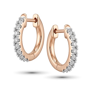 Серьги из комбинированного золота с бриллиантами