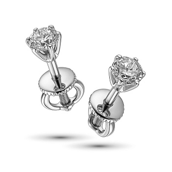 Серьги из белого золота с бриллиантами