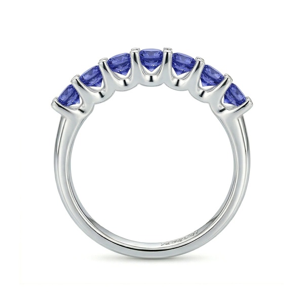 Кольцо из родированного золота с танзанит