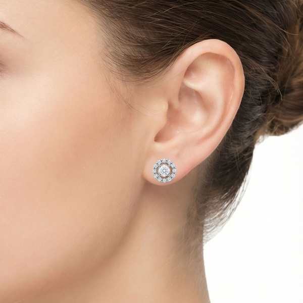 Серьги из белого золота с бриллиантами