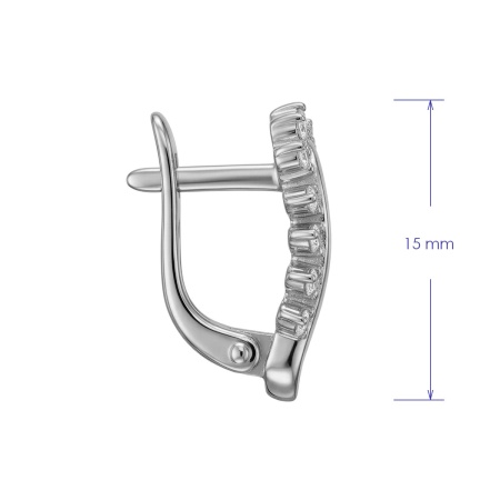 Серьги из родированного золота с бриллиантами