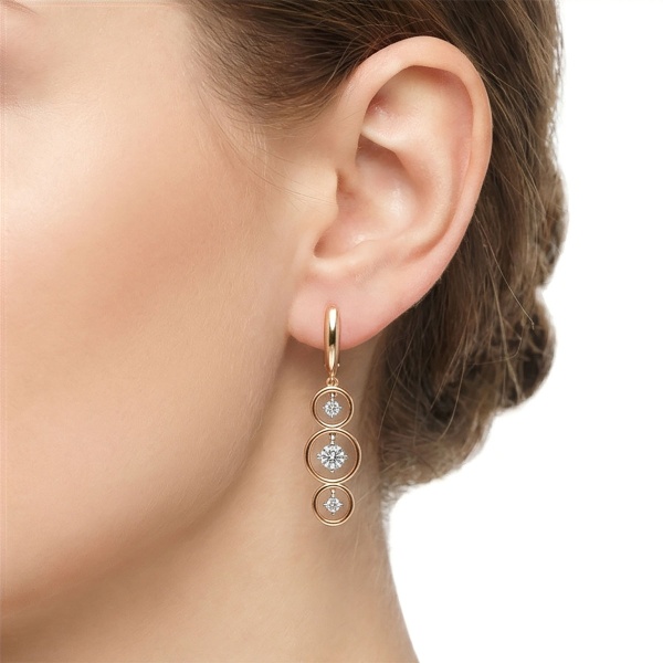 Серьги из красного золота с бриллиантами