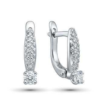 Серьги из белого золота с бриллиантами