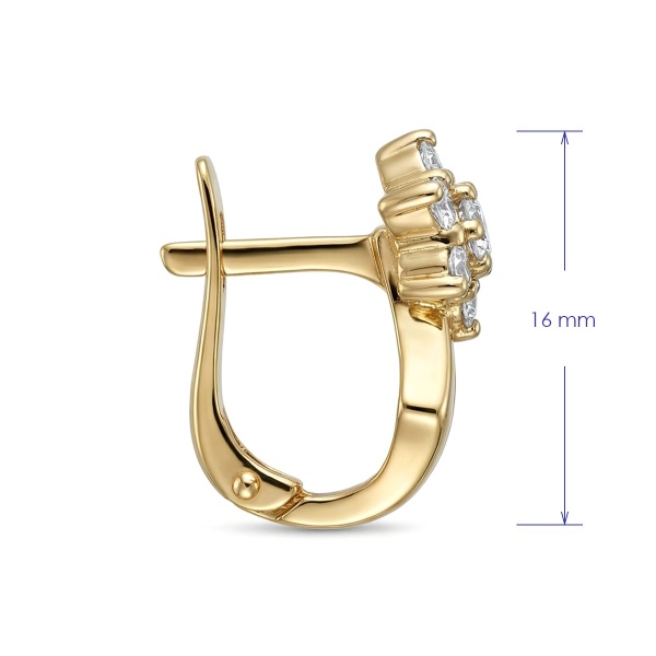 Серьги из желтого золота с бриллиантами