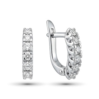 Серьги из родированного золота с бриллиантами