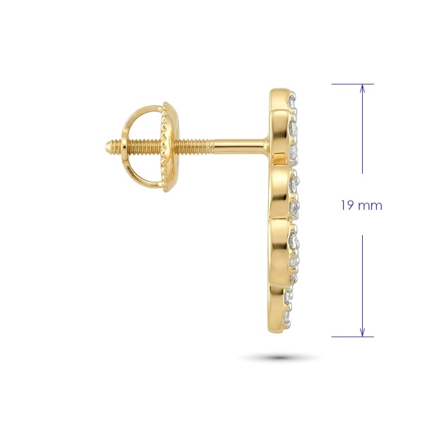 Серьги из желтого золота с бриллиантами