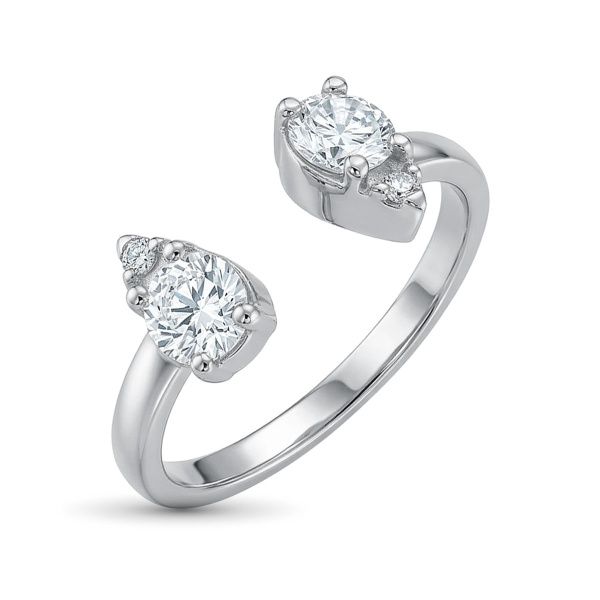 Кольцо из родированного золота с бриллиантами