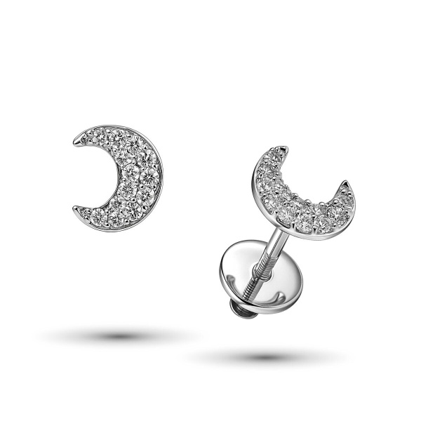 Серьги из белого золота с бриллиантами