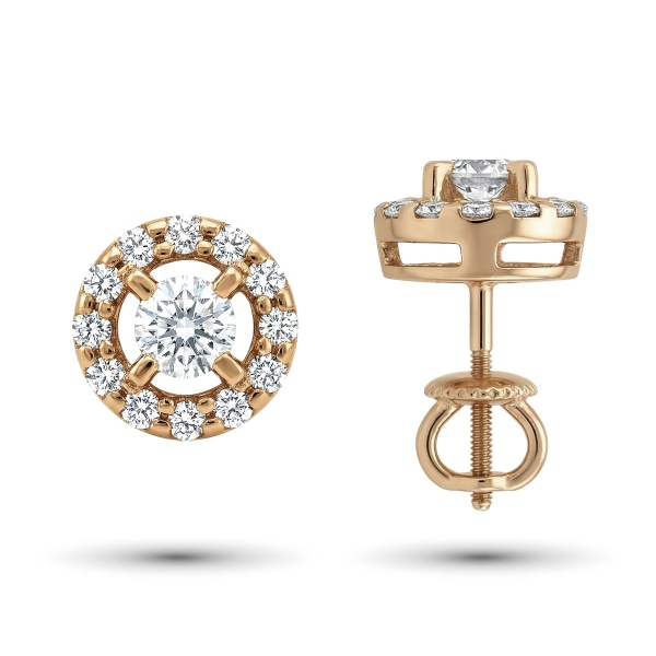 Серьги из красного золота с бриллиантами