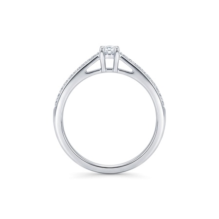 Кольцо из родированного золота с бриллиантами