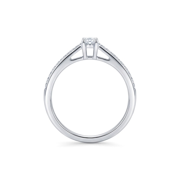 Кольцо из родированного золота с бриллиантами